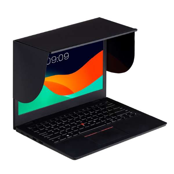 Een schermkap voor je laptop is onontbeerlijk om je scherm nog te kunnen lezen bij volle zon